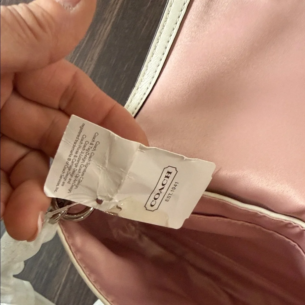 Coach Tan and Cream Croc-Embossed Shoulder Bag - Picture 13 of 13